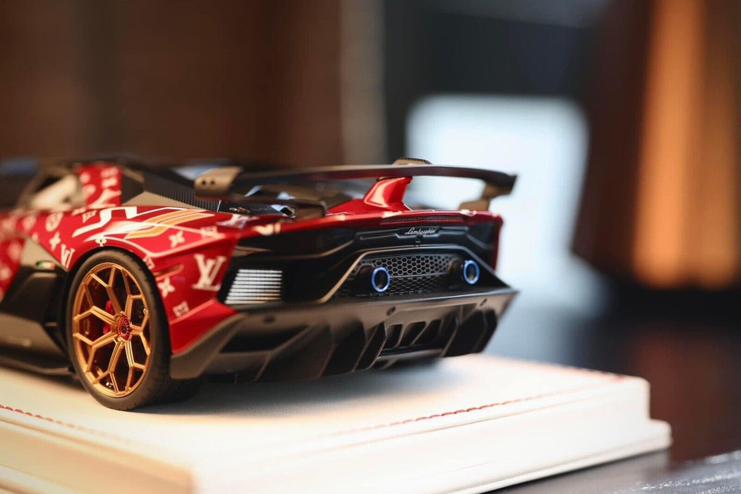 Lamborghini Aventador SVJ Roadster (Red LV Mono) [Davis & Giovanni] 1/18 scale