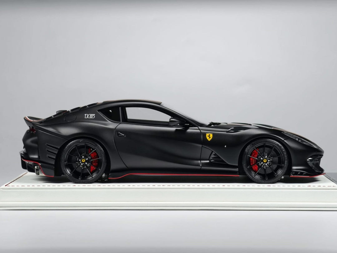 Ferrari 812 Competizione (Matte Black w/ stripe) [Davis & Giovanni] 1:18 scale