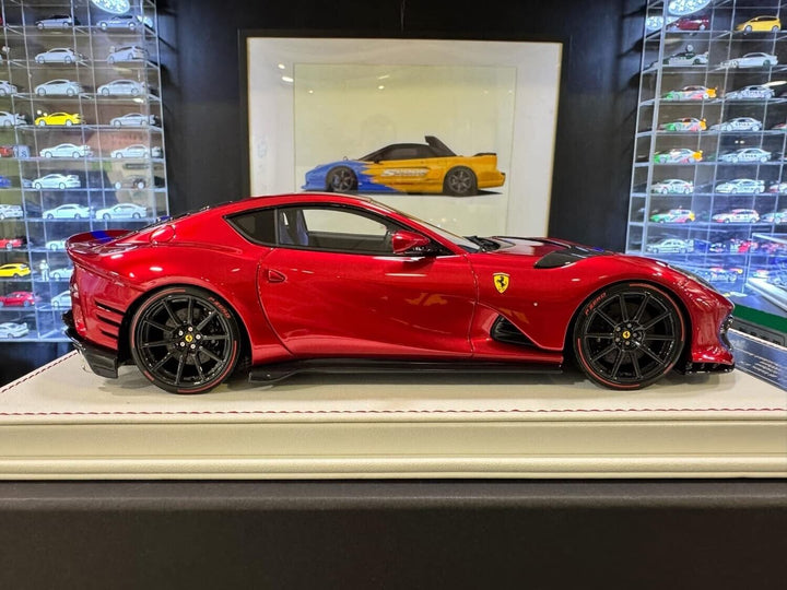 Ferrari 812 Competizione (Candy Red/ Blue Stripe) [Davis & Giovanni] 1:18 scale