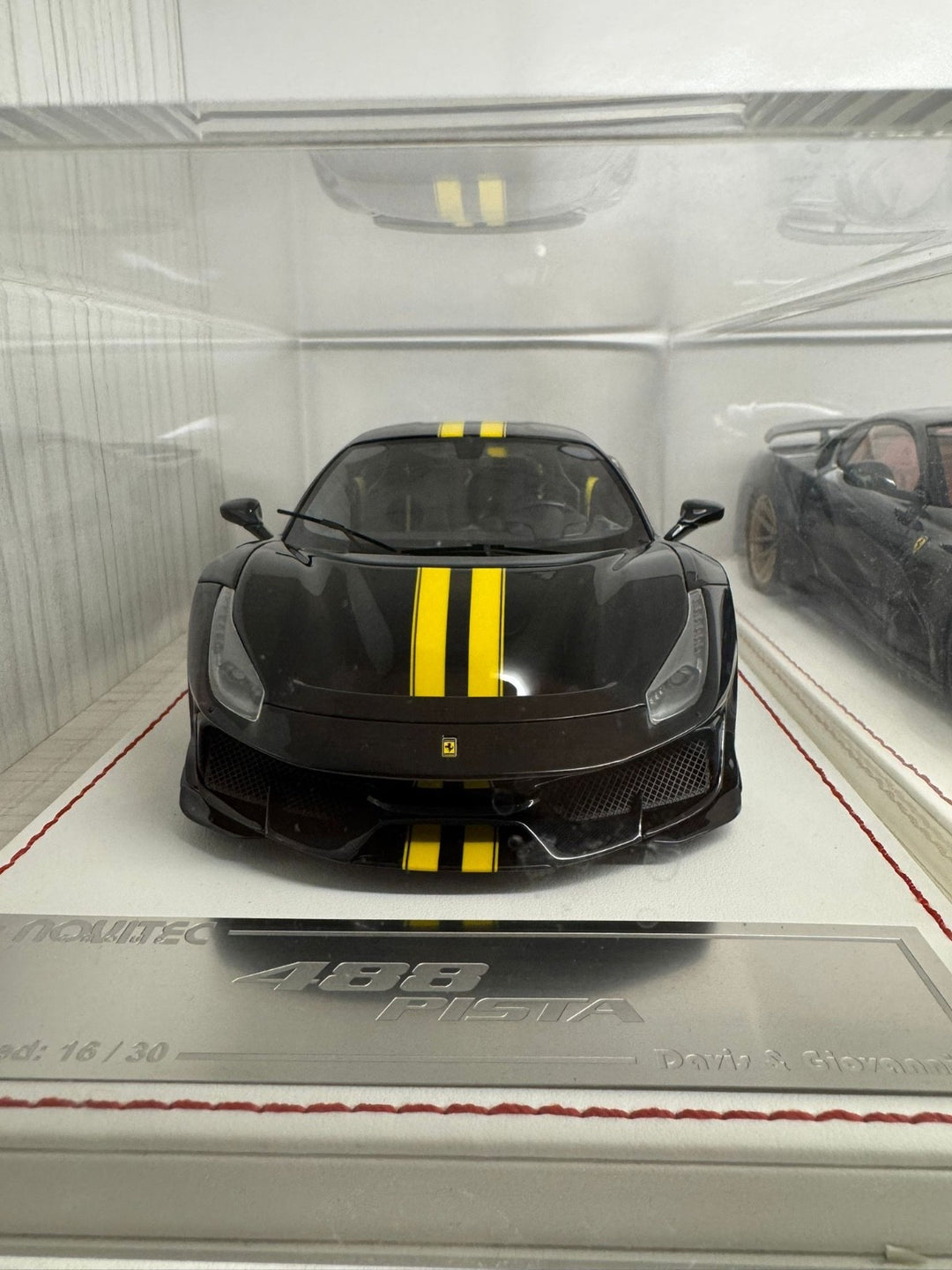Ferrari 488 Pista NOVITEC (Black/ Yellow Stripes) [Davis & Giovanni] 1:18 scale