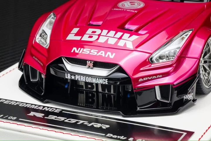 Nissan R35 GT-RR LBWK (Metallic Pink/ Black) [Davis & Giovanni] 1/18 scale