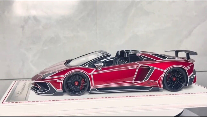 Lamborghini Aventador SV Roadster LBWK (Red TRON) [Davis & Giovanni] 1:18 scale