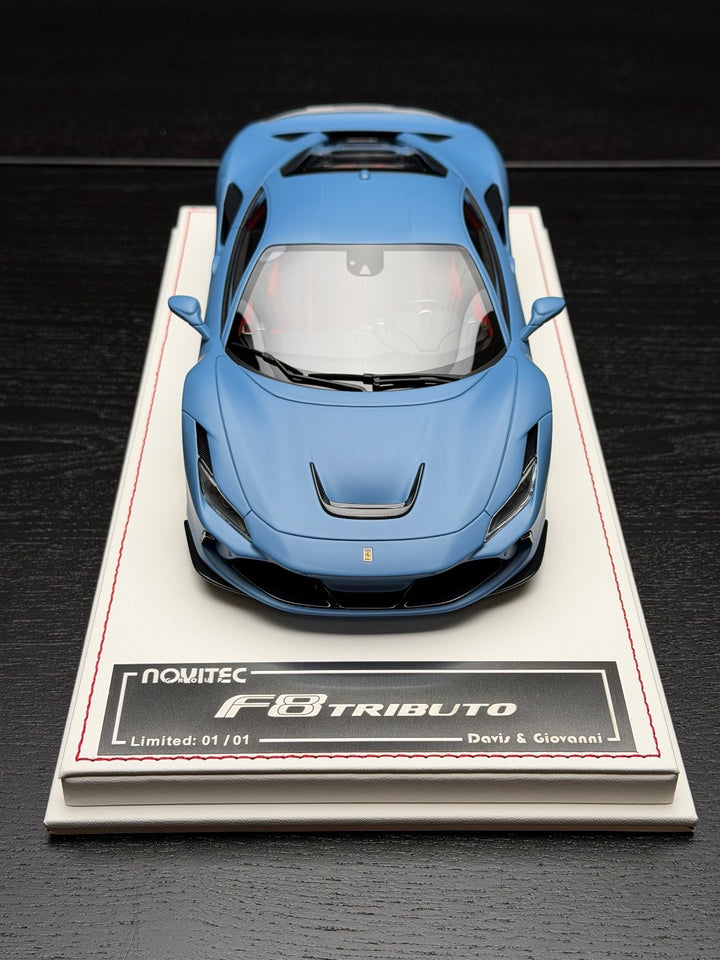 Ferrari F8 Tributo NOVITEC (Matte Blue) [Davis & Giovanni] 1:18 scale - 1 OF 1