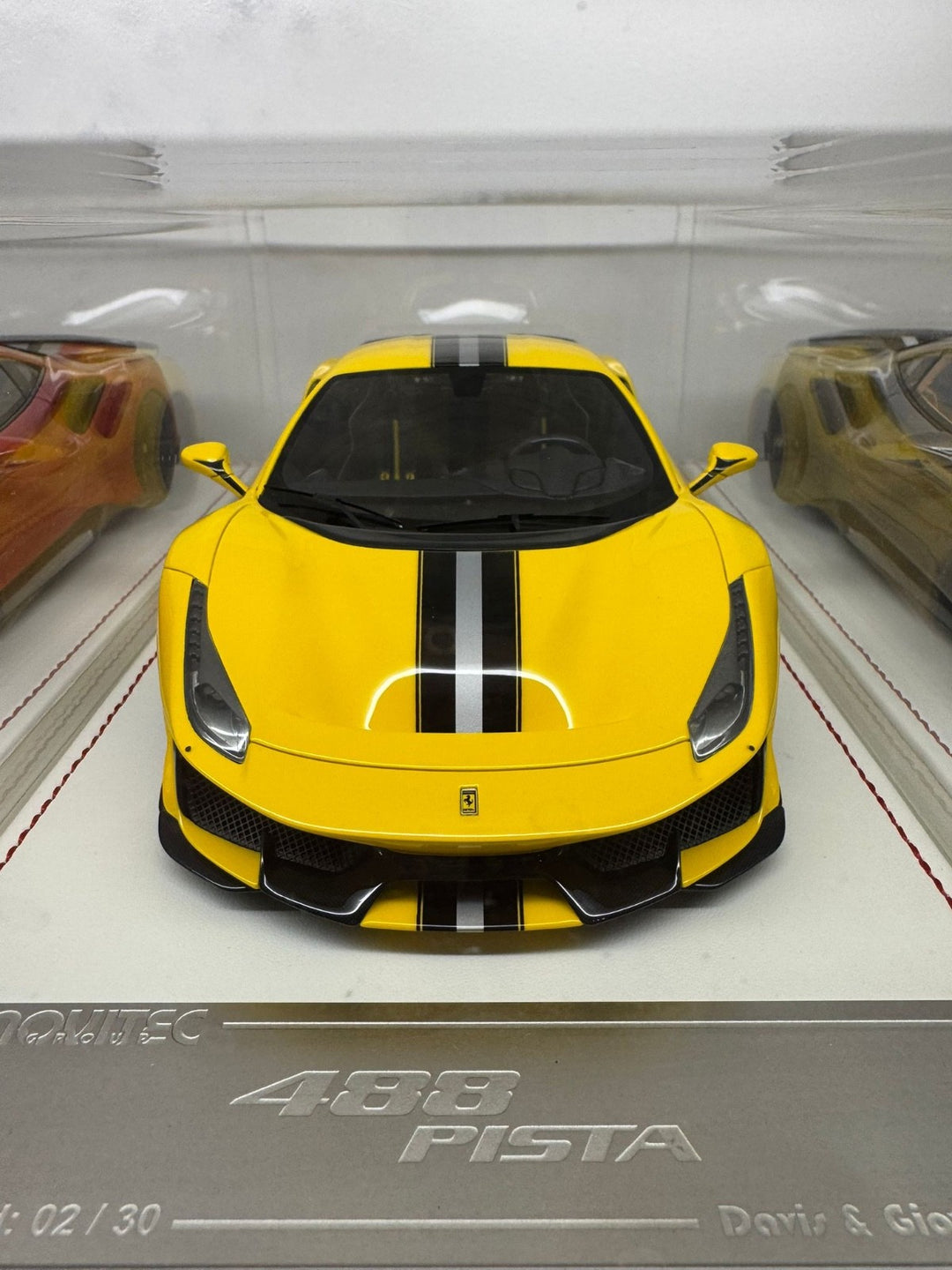 Ferrari 488 Pista NOVITEC (Yellow w Gray/ Black) [Davis & Giovanni] 1:18 scale