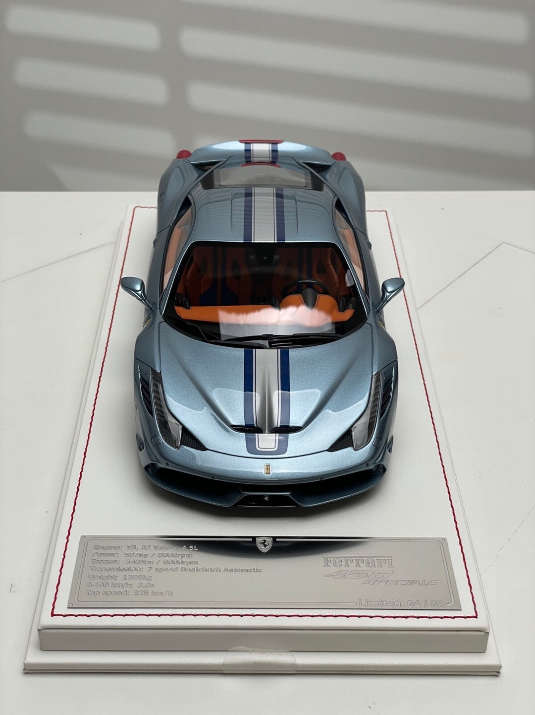 Ferrari 458 Speciale (Metallic Light Blue) [Davis & Giovanni] 1/18 scale