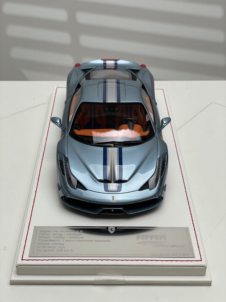 Ferrari 458 Speciale (Metallic Light Blue) [Davis & Giovanni] 1/18 scale