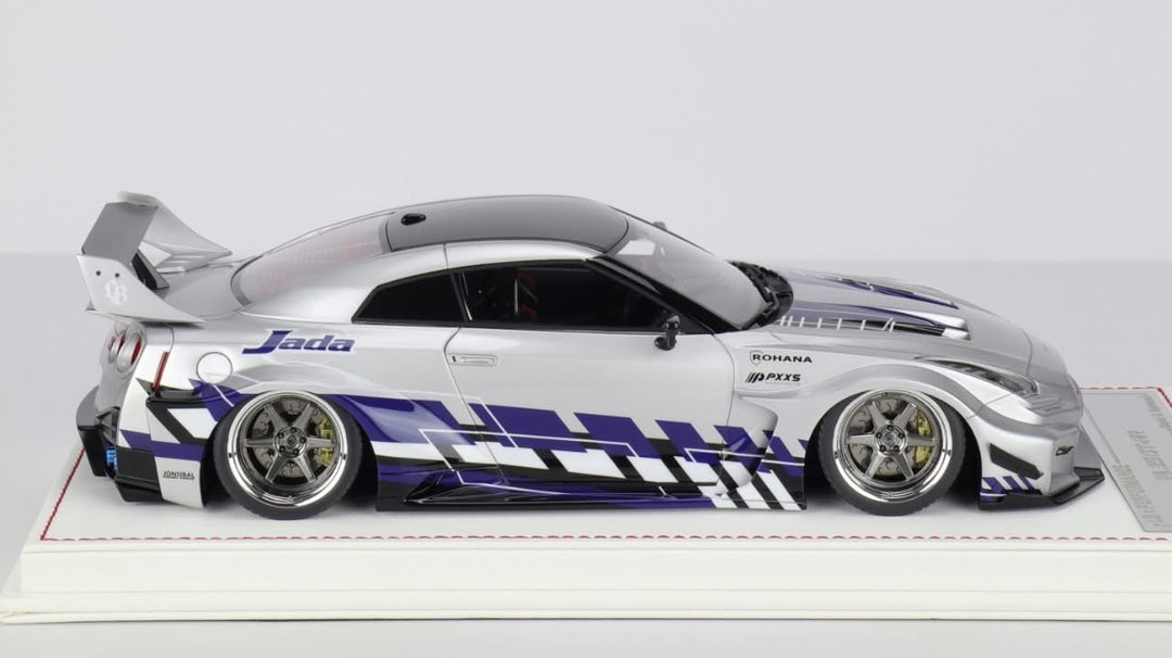 Nissan R35 GT-RR LBWK (Silver/ Blue Jada Livery) [Davis & Giovanni] 1/18 scale