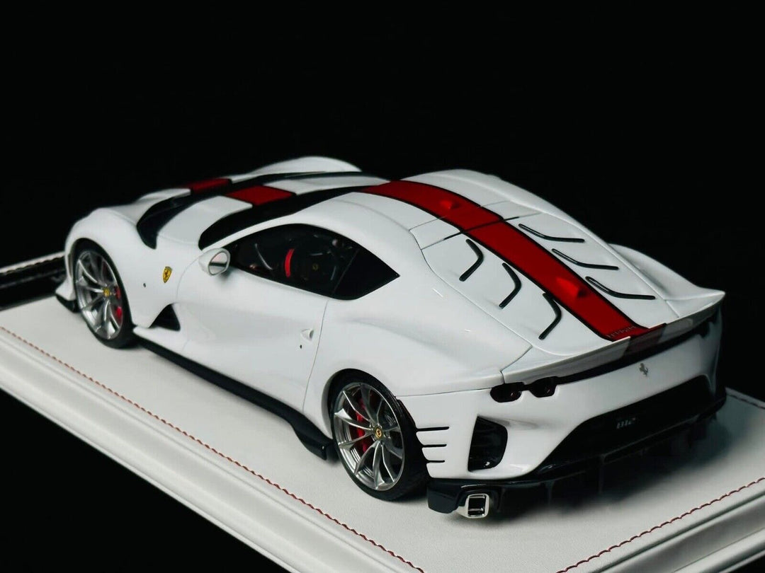 Ferrari 812 Competizione (Gloss White/ Red Stripe) [Davis & Giovanni] 1:18 scale