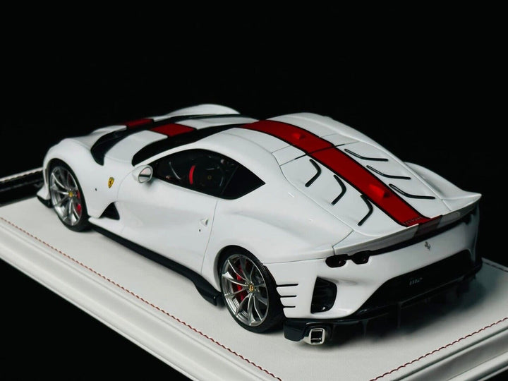 Ferrari 812 Competizione (Gloss White/ Red Stripe) [Davis & Giovanni] 1:18 scale