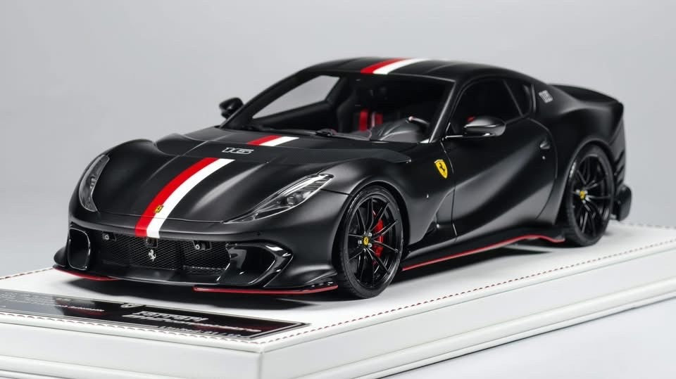 Ferrari 812 Competizione (Matte Black w/ stripe) [Davis & Giovanni] 1:18 scale