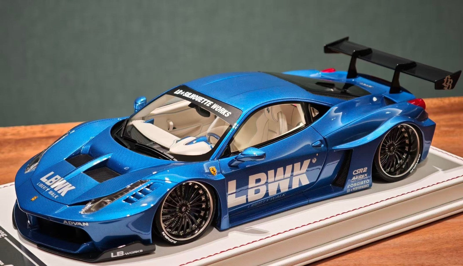 Ferrari 458 GT LBWK (Full Blue Carbon Fiber) [Davis & Giovanni] 1/18 s