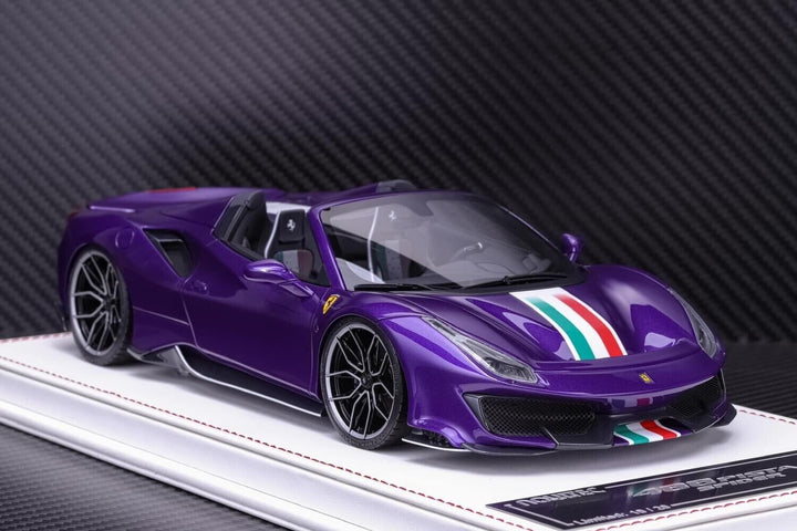 Ferrari 488 Pista Spider NOVITEC (Purple/i.stripe) [Davis & Giovanni] 1/18 scale