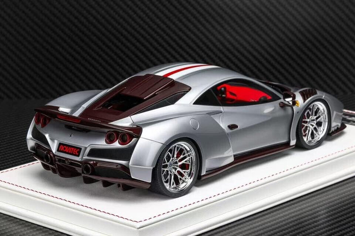 Ferrari F8 Tributo N-LARGO NOVITEC (Silver) [Davis & Giovanni] 1/18 scale