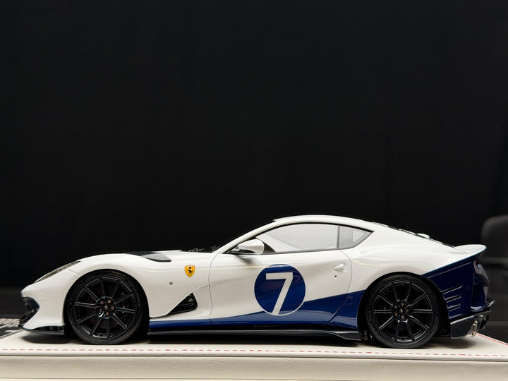 Ferrari 812 Competizione (White/ Blue no.7) [Davis & Giovanni] 1:18 scale