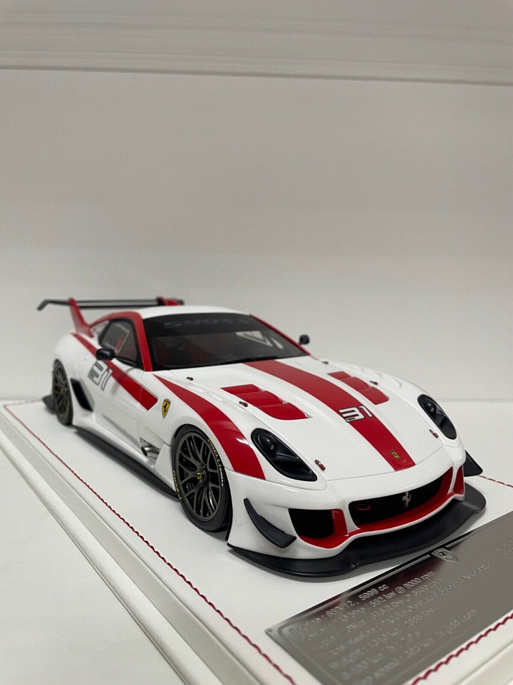 Ferrari 599XX EVO (White/ Red Racing Decals) [Davis & Giovanni] 1/18 scale