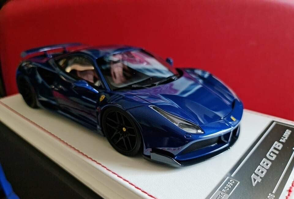 Ferrari 488 GTB N-LARGO NOVITEC (Blue Carbon) [Davis & Giovanni] 1/18 scale