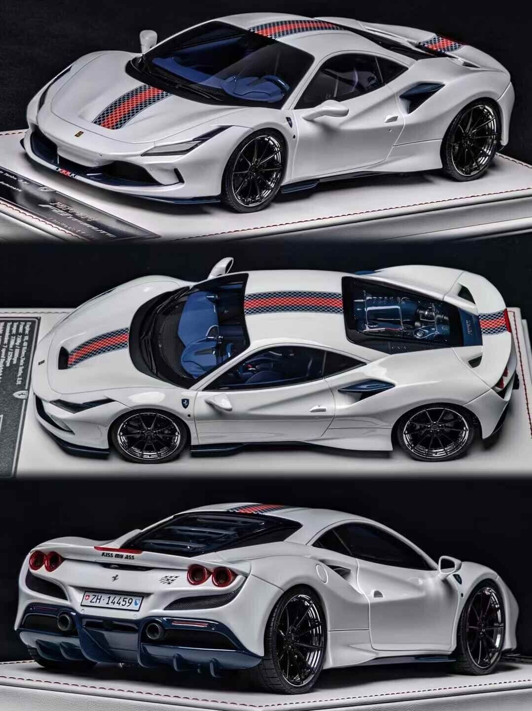 Ferrari F8 Tributo NOVITEC (Pearl White/stripe) [Davis & Giovanni] 1/18 scale