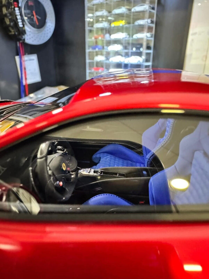 Ferrari 812 Competizione (Candy Red/ Blue Stripe) [Davis & Giovanni] 1:18 scale