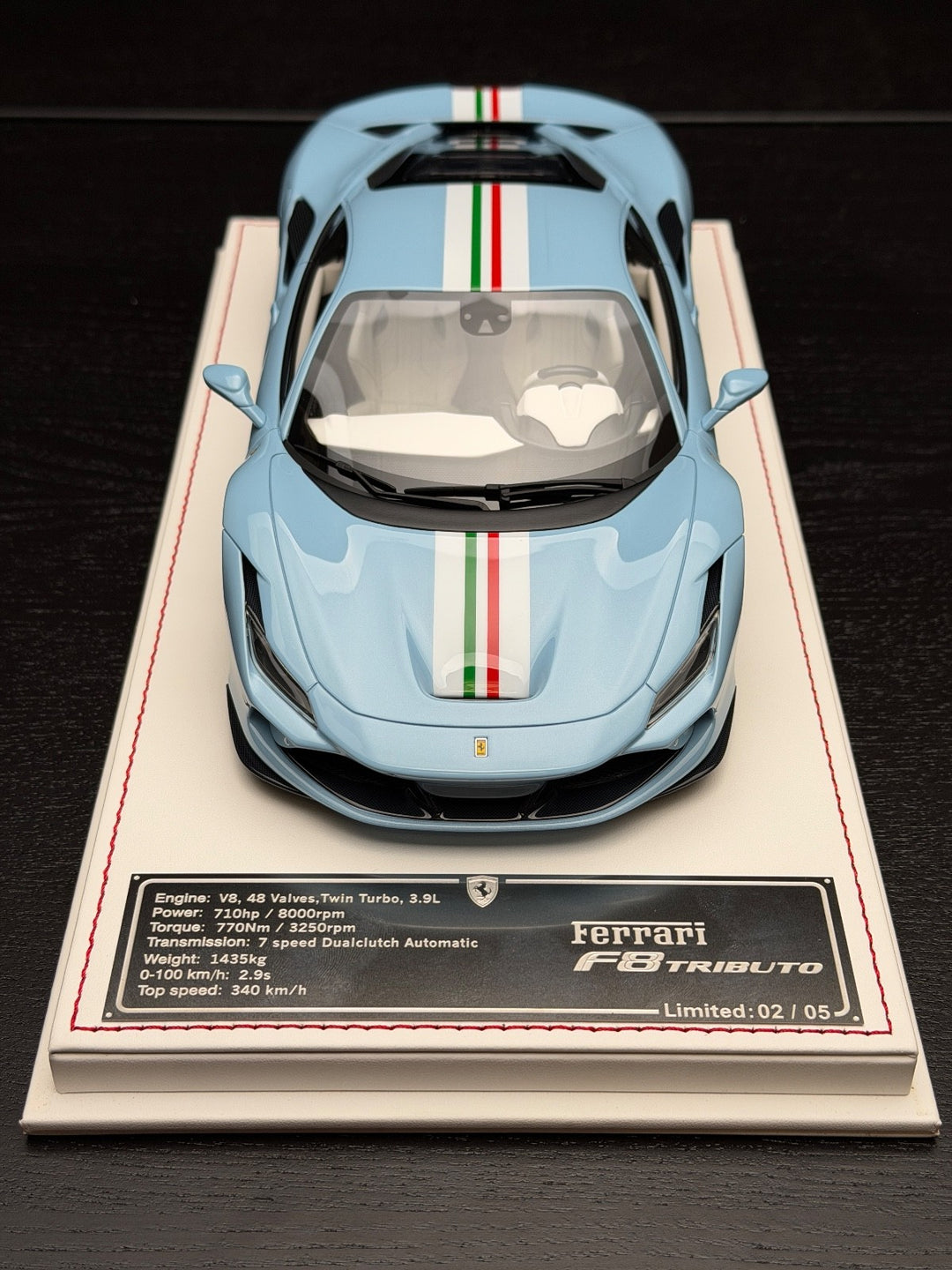 Ferrari F8 Tributo (Baby Blue) [Davis & Giovanni] 1:18 scale