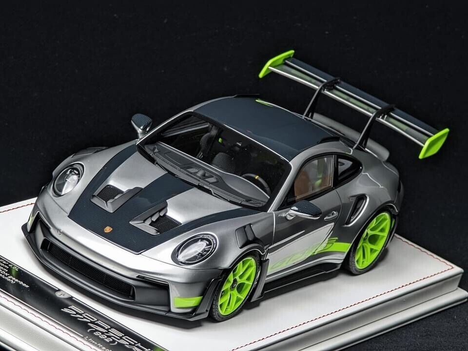 Porsche 911 GT3 RS (Silver/ Neon Green) [Davis & Giovanni] 1/18 scale