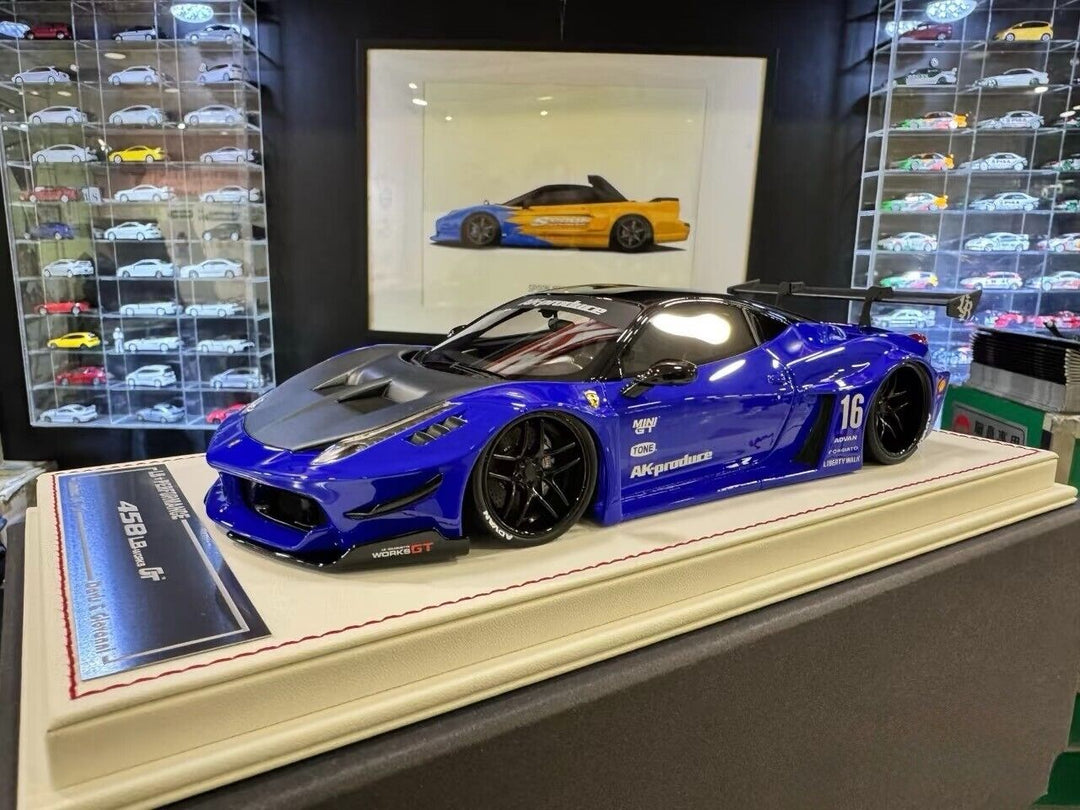 Ferrari 458 GT LBWK (Blue) [Davis & Giovanni] 1:18 scale