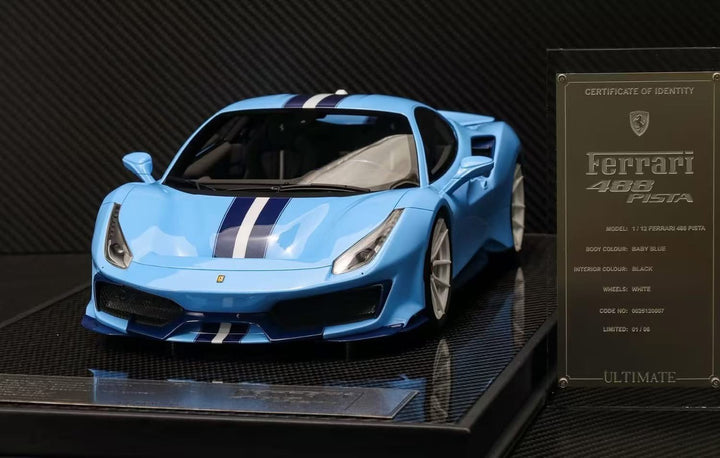 Ferrari 488 Pista (Baby Blue) [Davis & Giovanni] 1:12 scale