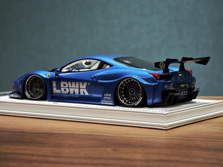Ferrari 458 GT LBWK (Full Blue Carbon Fiber) [Davis & Giovanni] 1/18 scale