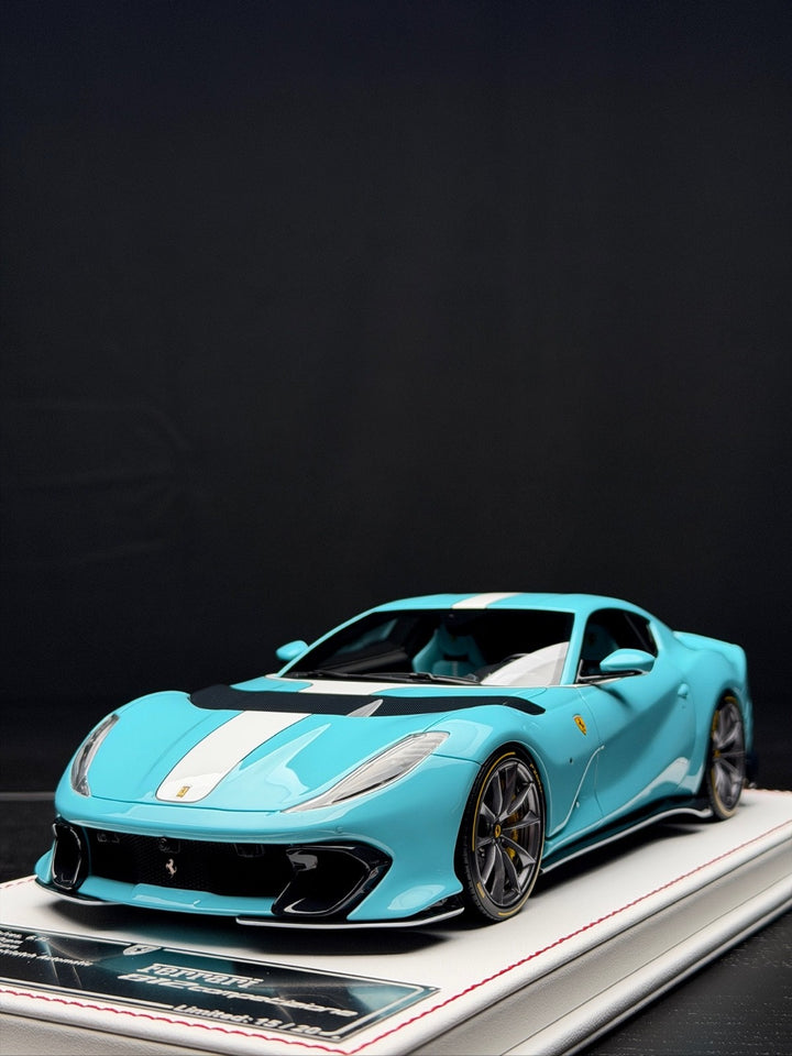 Ferrari 812 Competizione (Blue/ White Stripe) [Davis & Giovanni] 1:18 scale