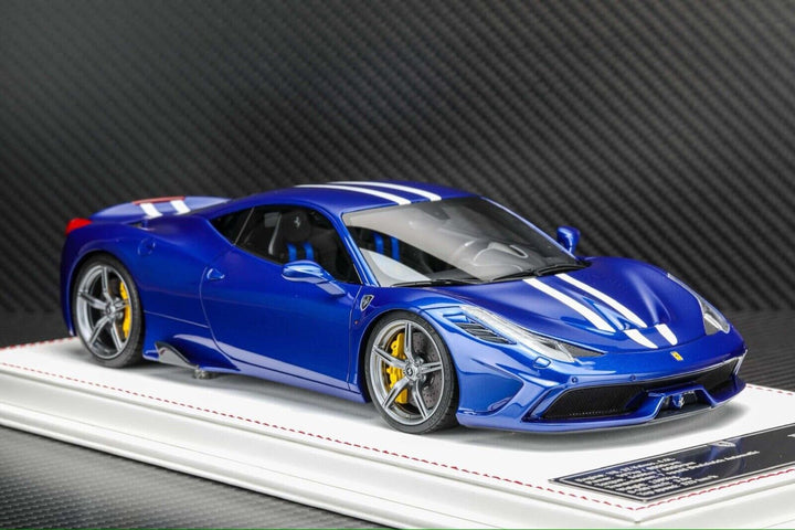 Ferrari 458 Speciale (Blue/ White Stripe) [Davis & Giovanni] 1/18 scale