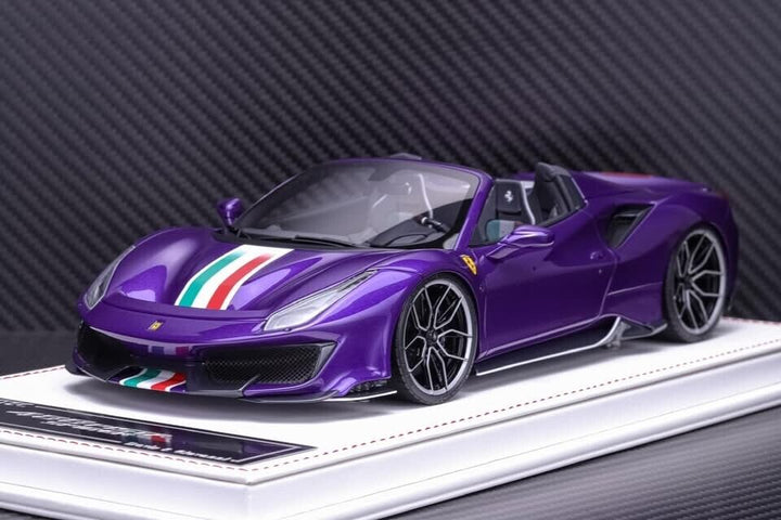 Ferrari 488 Pista Spider NOVITEC (Purple/i.stripe) [Davis & Giovanni] 1/18 scale
