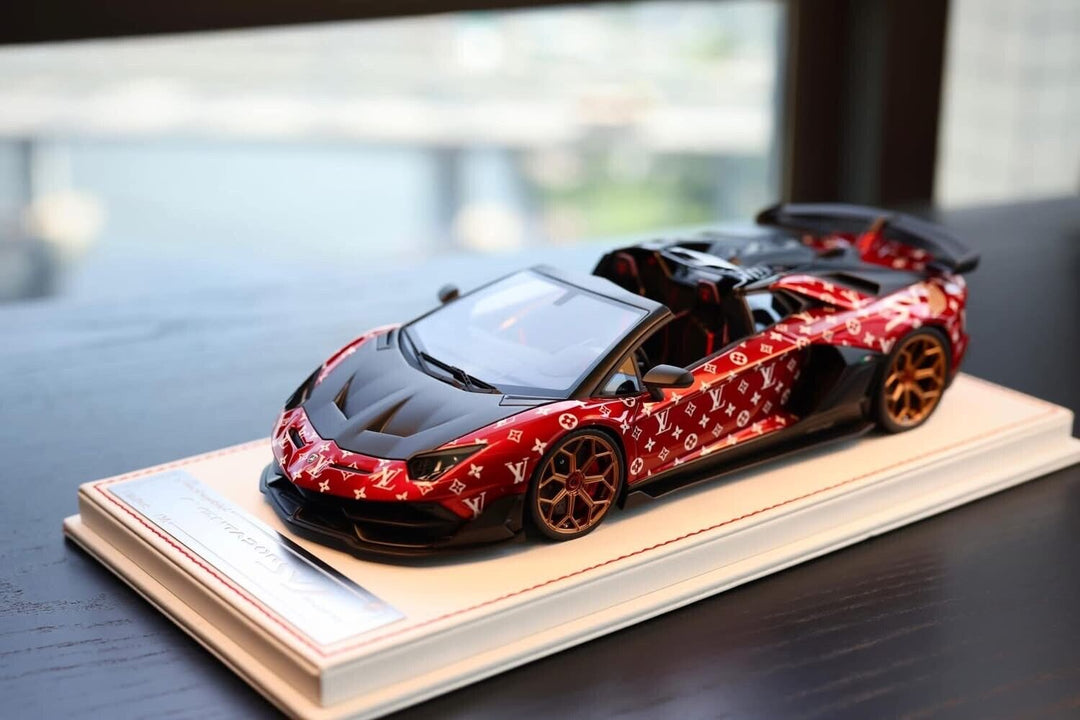 Lamborghini Aventador SVJ Roadster (Red LV Mono) [Davis & Giovanni] 1/18 scale