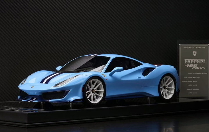 Ferrari 488 Pista (Baby Blue) [Davis & Giovanni] 1:12 scale