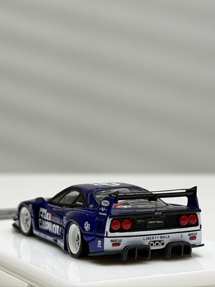 2-in-1 Ferrari F40 LBWK (Blue PILOT Livery) [Davis & Giovanni] 1:64 & 1:43 scale