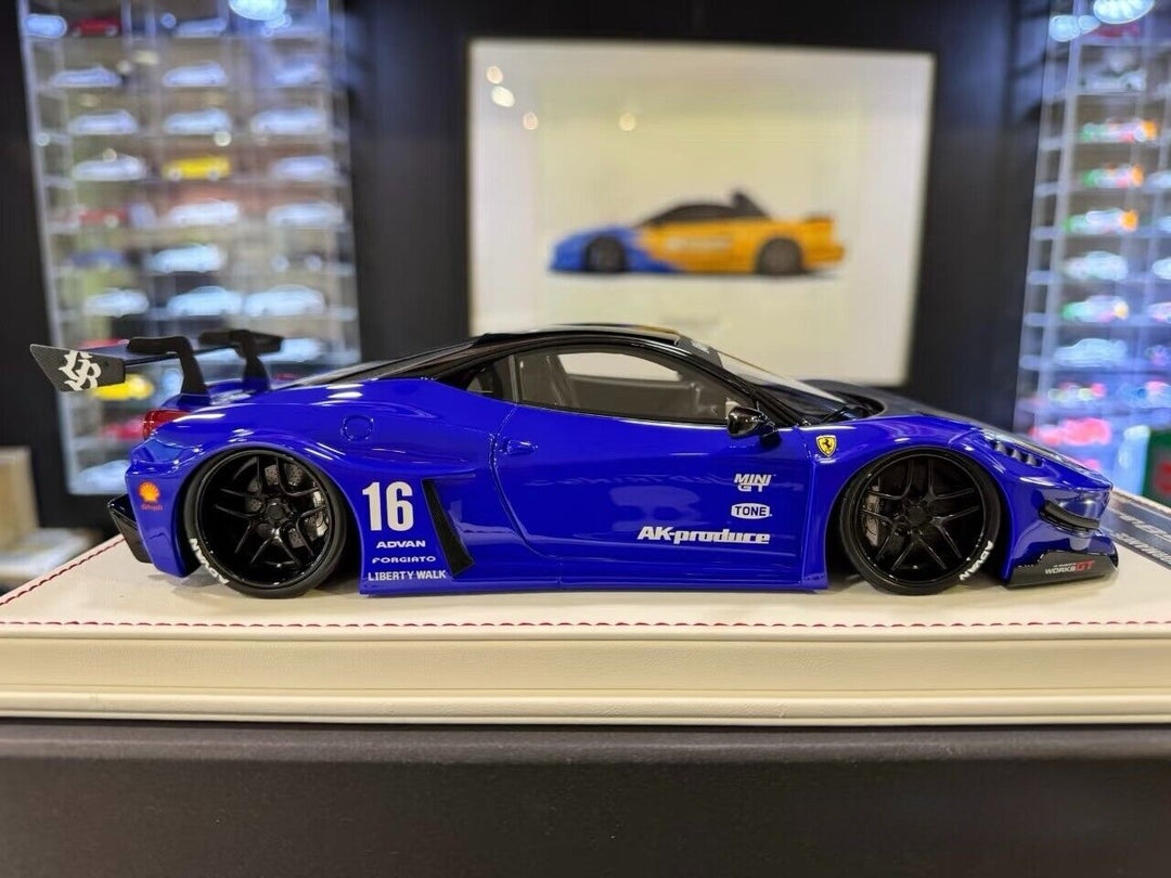 Ferrari 458 GT LBWK (Blue) [Davis & Giovanni] 1:18 scale