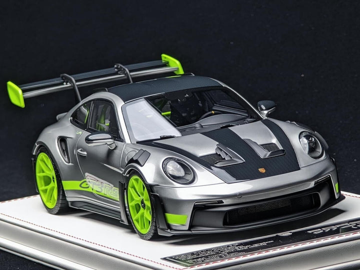 Porsche 911 GT3 RS (Silver/ Neon Green) [Davis & Giovanni] 1/18 scale