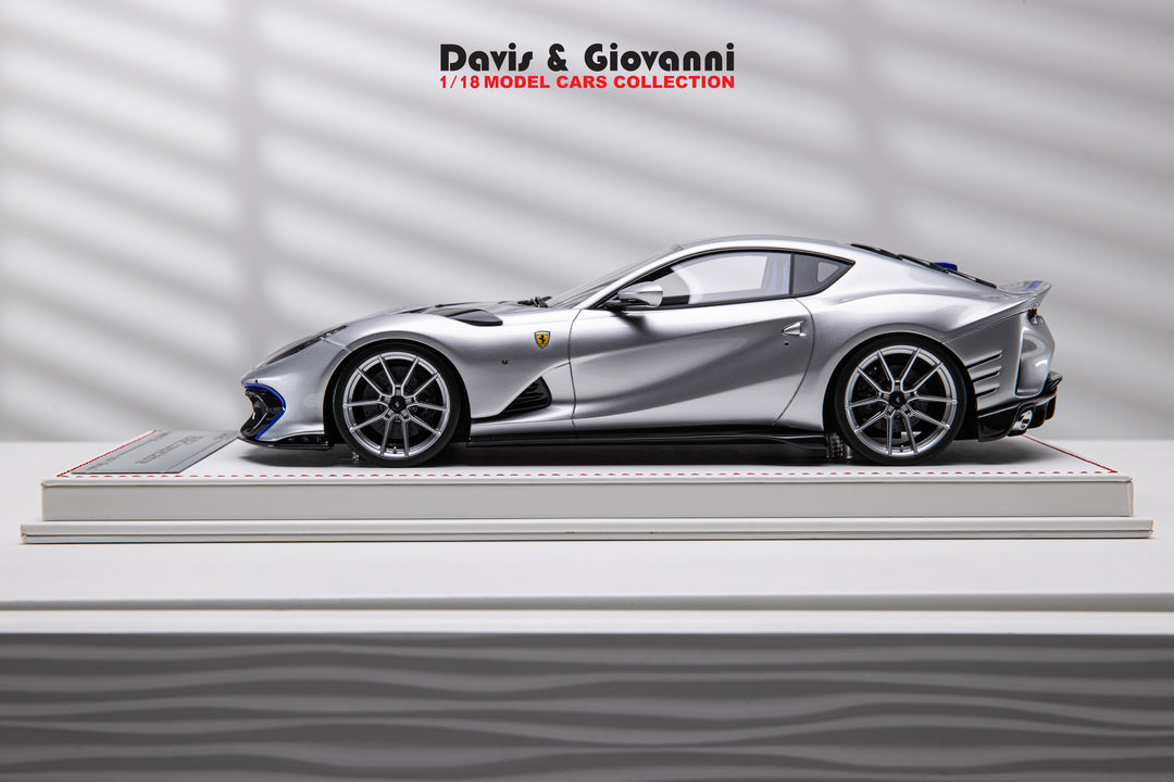 Ferrari 812 Competizione NOVITEC (Silver/ Blue) [Davis & Giovanni] 1/18 scale