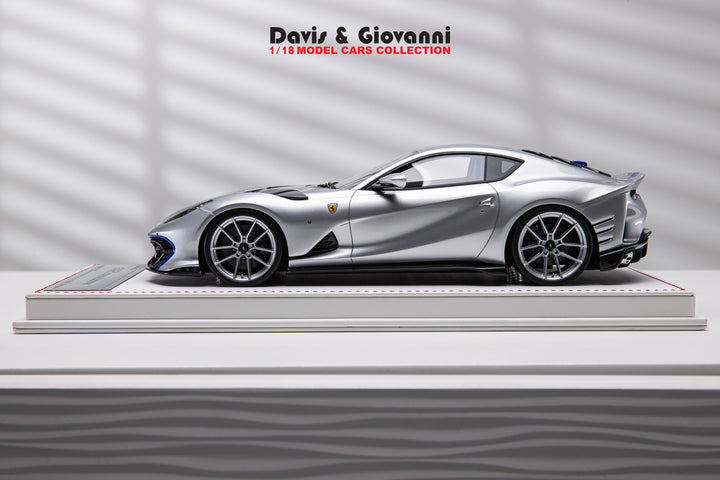 Ferrari 812 Competizione NOVITEC (Silver/ Blue) [Davis & Giovanni] 1/18 scale