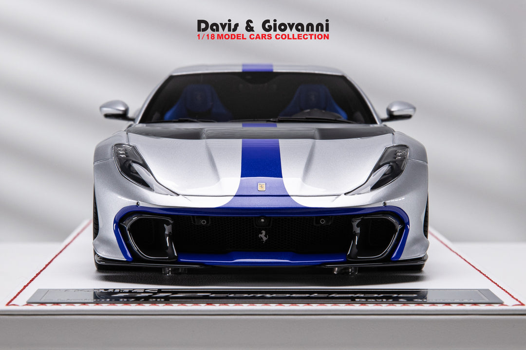 Ferrari 812 Competizione NOVITEC (Silver/ Blue) [Davis & Giovanni] 1/18 scale
