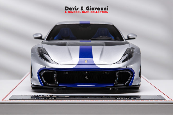Ferrari 812 Competizione NOVITEC (Silver/ Blue) [Davis & Giovanni] 1/18 scale