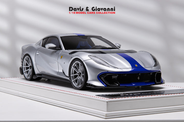 Ferrari 812 Competizione NOVITEC (Silver/ Blue) [Davis & Giovanni] 1/18 scale