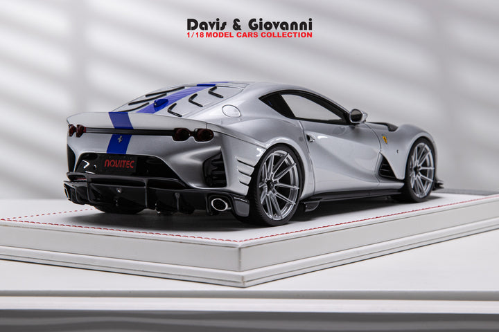Ferrari 812 Competizione NOVITEC (Silver/ Blue) [Davis & Giovanni] 1/18 scale