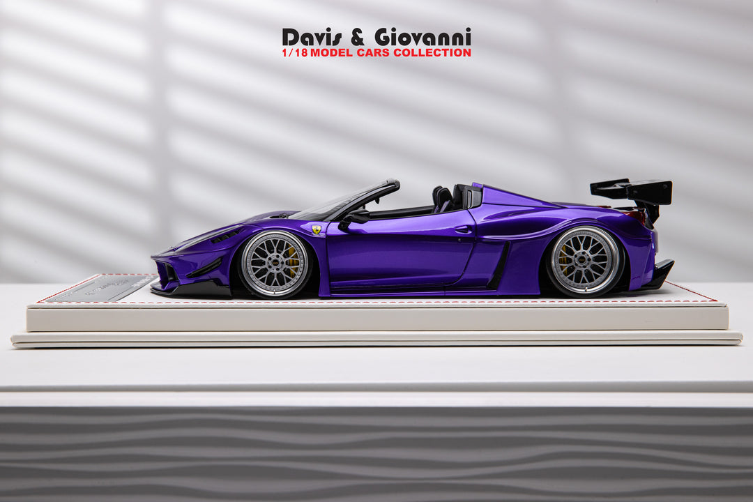 Ferrari 458 Spider LBWK (Purple Metallic) [Davis & Giovanni] 1/18 scale