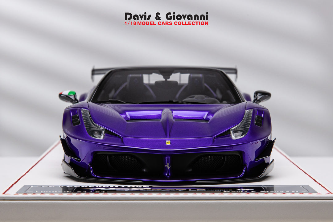 Ferrari 458 Spider LBWK (Purple Metallic) [Davis & Giovanni] 1/18 scale