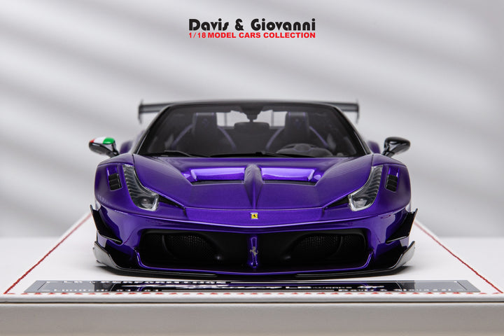 Ferrari 458 Spider LBWK (Purple Metallic) [Davis & Giovanni] 1/18 scale