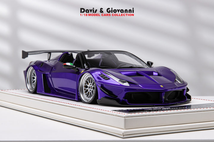 Ferrari 458 Spider LBWK (Purple Metallic) [Davis & Giovanni] 1/18 scale