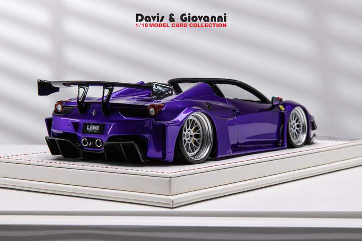 Ferrari 458 Spider LBWK (Purple Metallic) [Davis & Giovanni] 1/18 scale