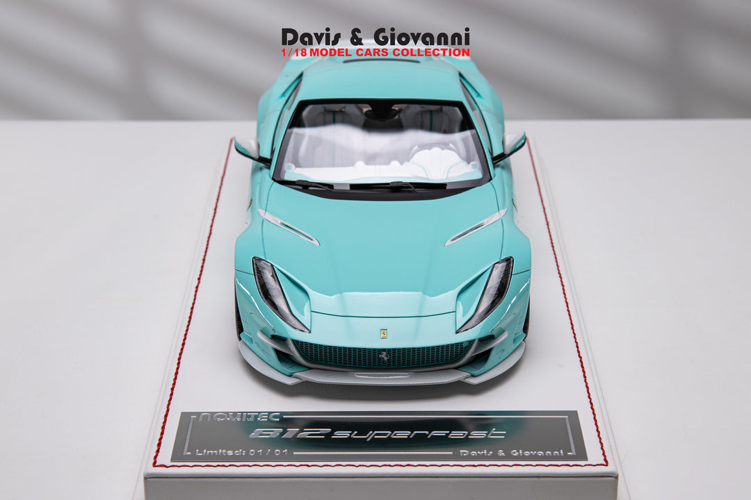 Ferrari 812 Superfast NOVITEC (Tiffany Blue/White Carbon)[Davis & Giovanni] 1:18