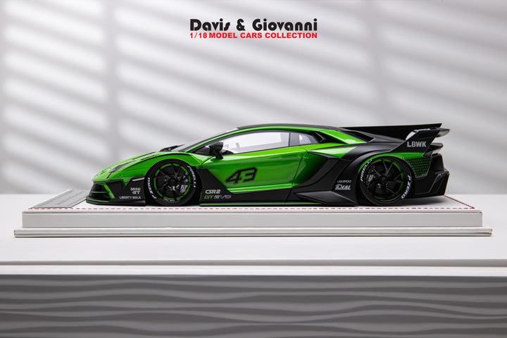 Lamborghini Aventador GT EVO LBWK (Green/Black) [Davis & Giovanni] 1/18 scale
