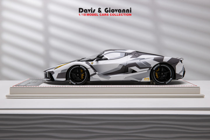Ferrari LaFerrari (White/Grey/Black Camo) [Davis & Giovanni] 1/18 scale