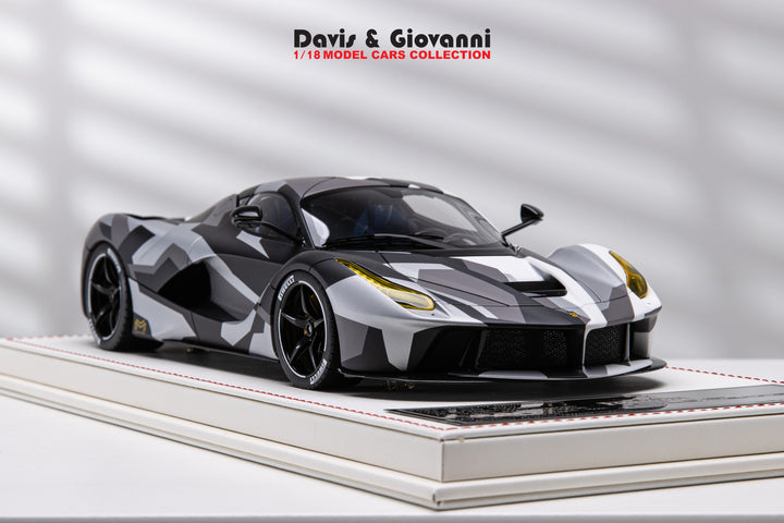 Ferrari LaFerrari (White/Grey/Black Camo) [Davis & Giovanni] 1/18 scale